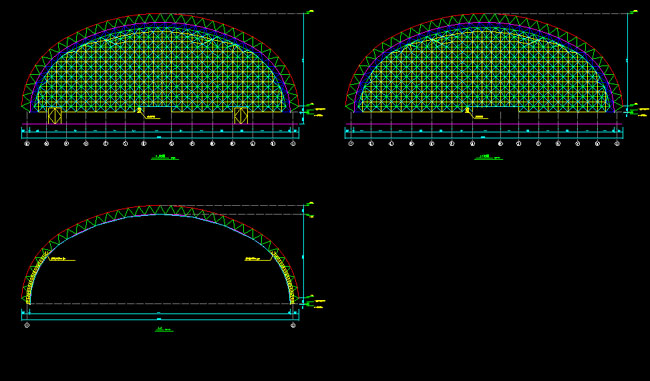 灌南跨度110米，拱高35_7米煤棚网架